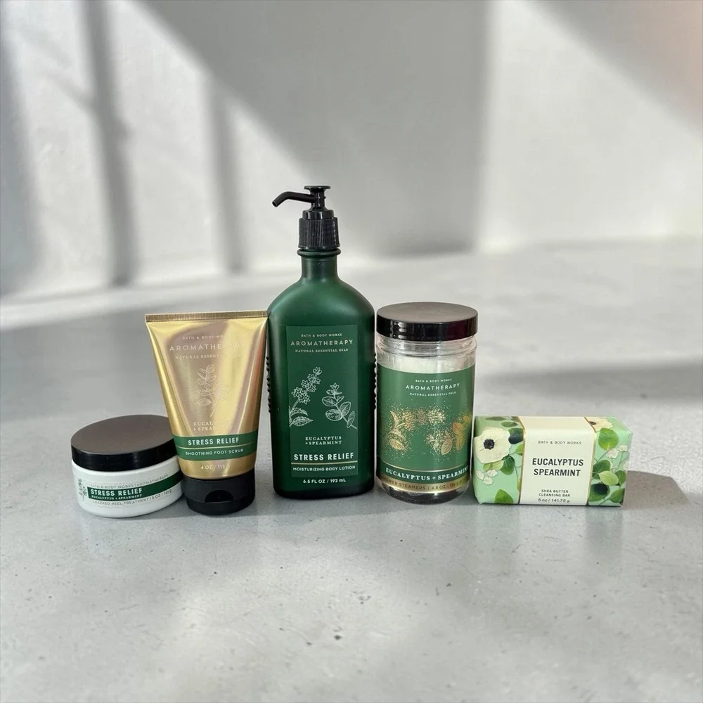 Bath & Body Works Aromatherapy Eucalyptus Spearmint Lotion, Soap LOT OF 5 ITEMS